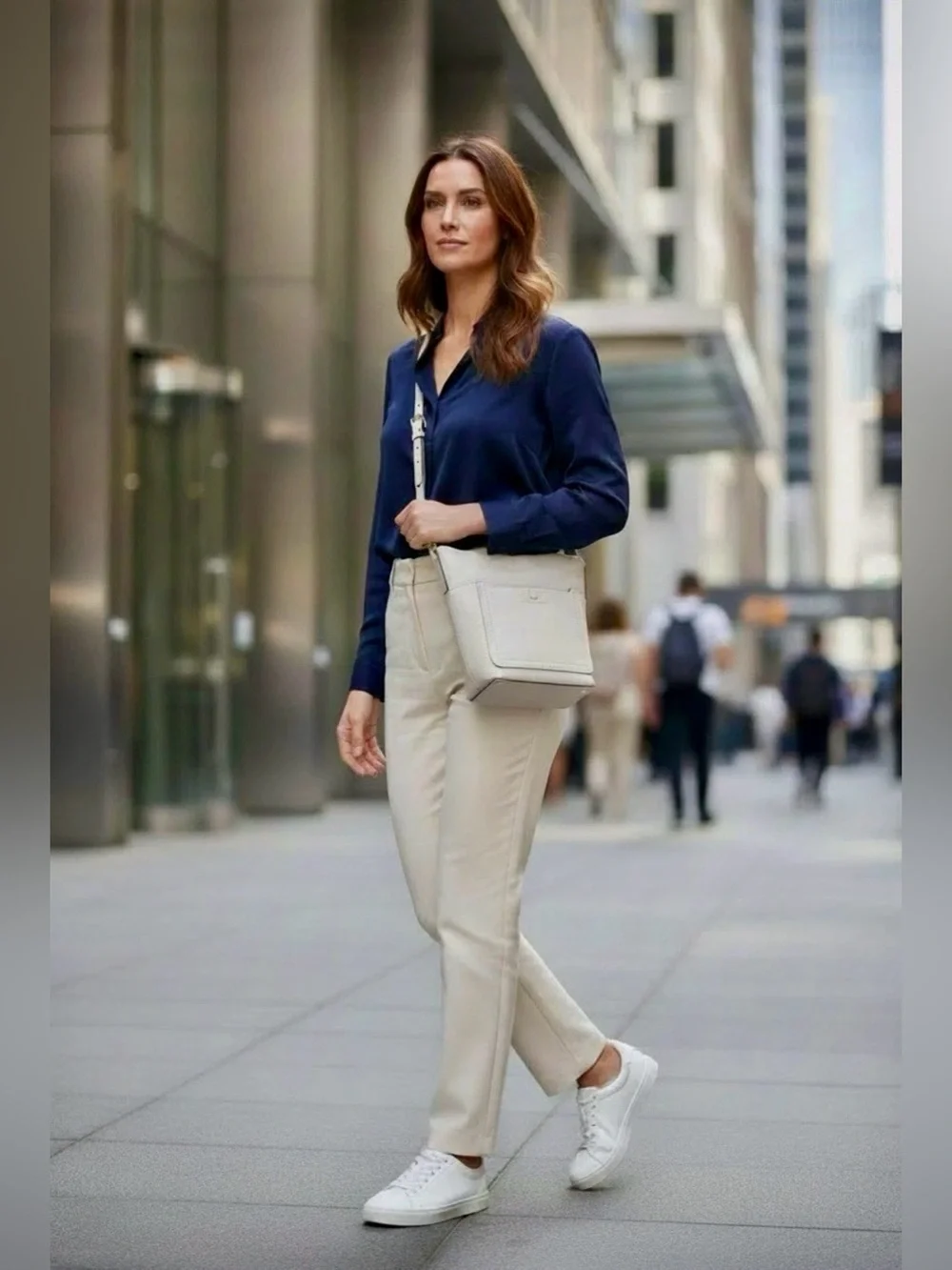 MARC JACOBS Empire City Leather Bucket Crossbody /Shoulder Bag In Ivory.